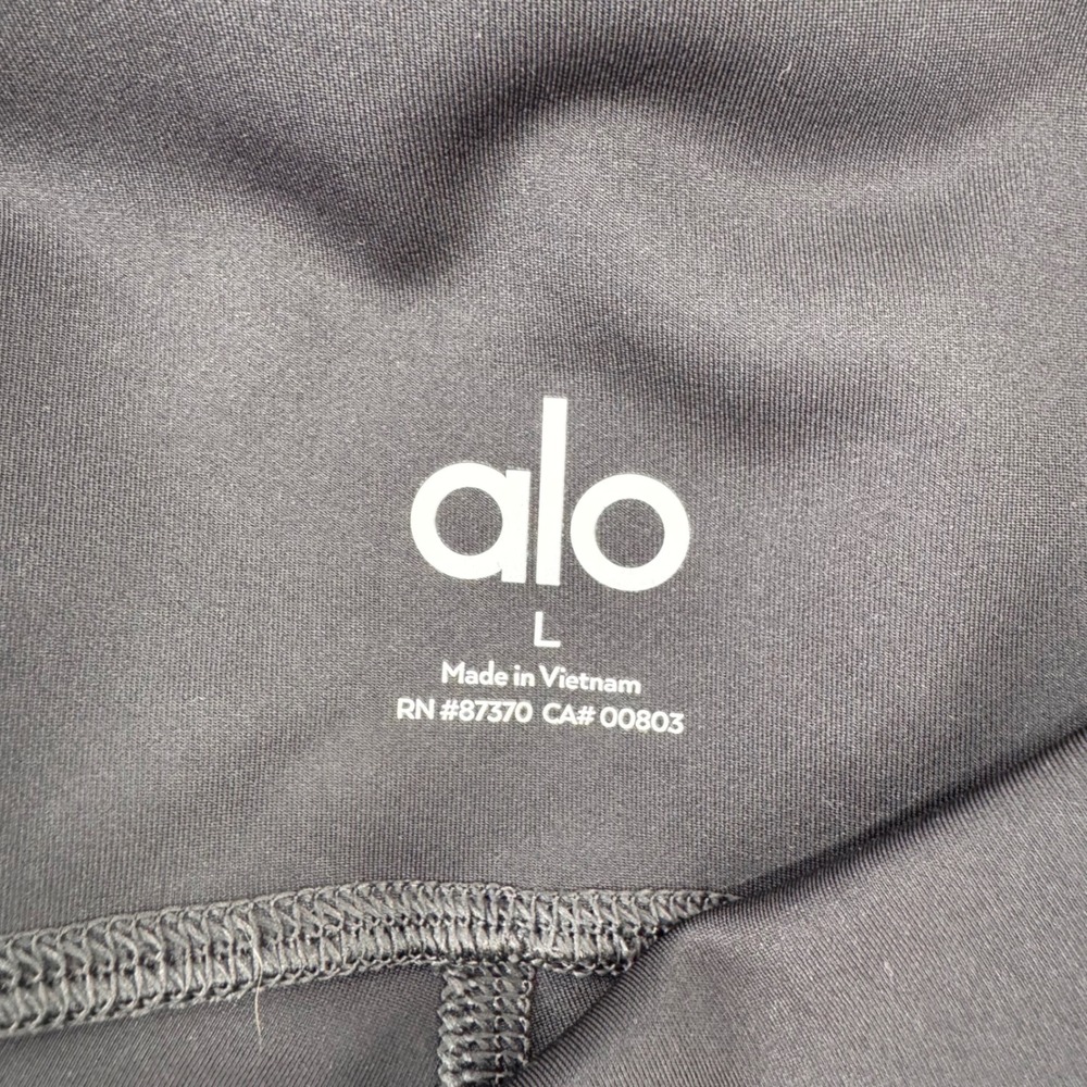 Alo Yoga Leggings Women L Black High Waist Airbrush Full Length Activewear - Picture 6 of 7